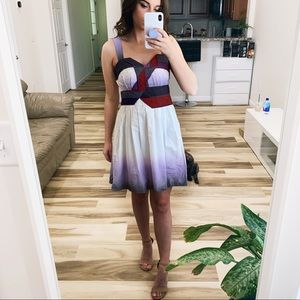Abstract Mini Dress with Ombré Bottom